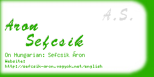 aron sefcsik business card